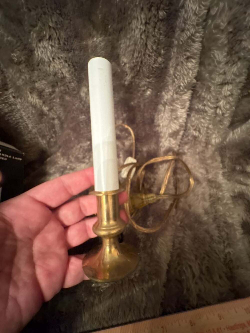 Caldor Solid Brass Electric Candle Lamp Item No. 95063 - Picture 5 of 9